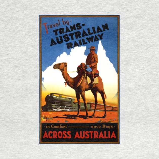 Vintage Travel Poster Trans Australian Railway across Australia by vintagetreasure